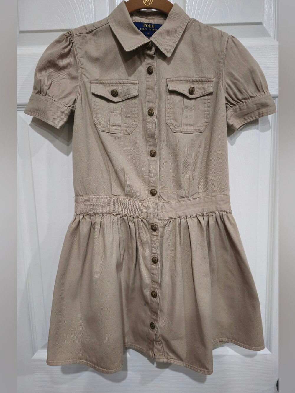 Polo by Ralph Lauren Beige Tan Button-Front Shirt Dress